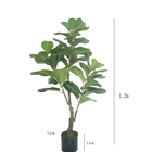 Arbre artificiel de feuille de figue d'ODM H1.2m, arbres artificiels naturels du tronc 4ft