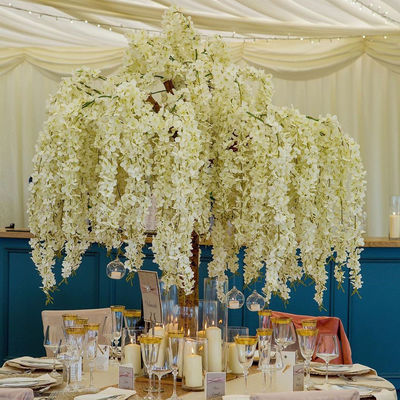 arbre artificiel de fleur de tissu en soie en plastique de 1m pour le mariage